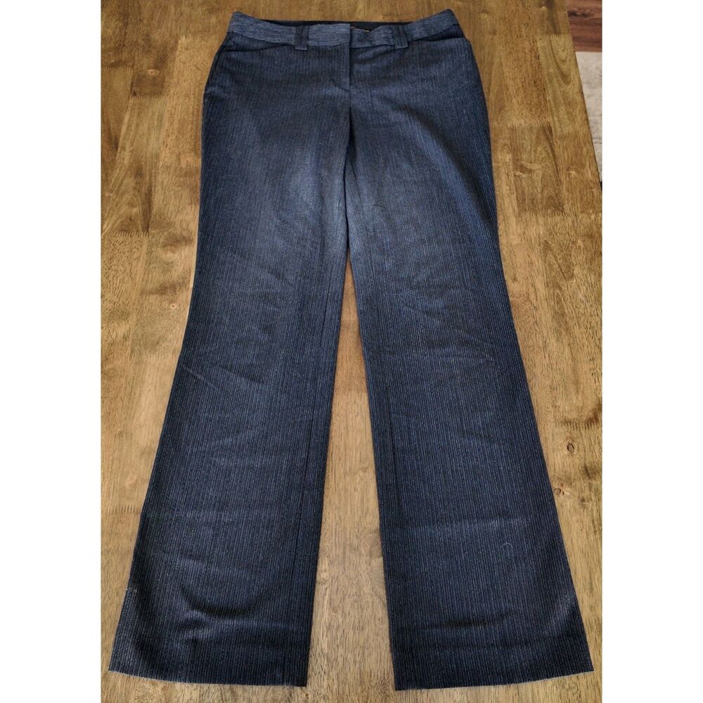 Y2K 2010 Express Editor Pants Size 6 Charcoal Pinstripe Dress Trousers